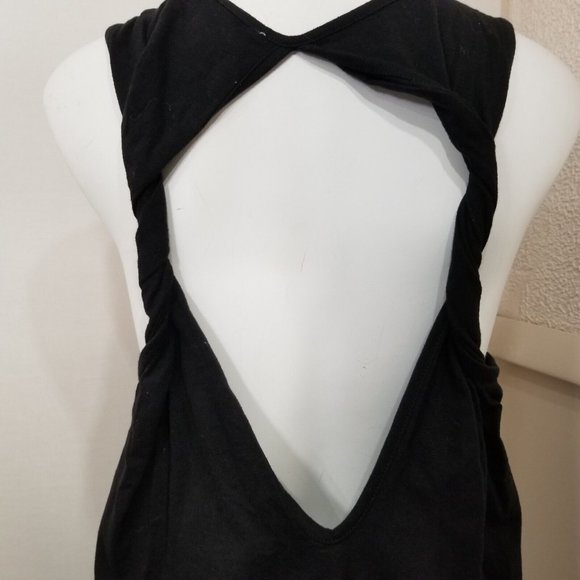 Sloane Rouge Womens Tank Top Small Black Embroidered Boho Sleeveless Open Back - Picture 6 of 10